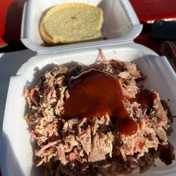 Eli's Bar B Que - Topped with the hot bbq!