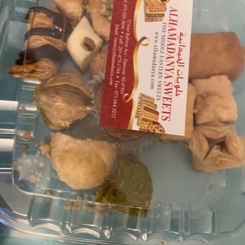 Alhamadanya Sweets - I got a sampler box- which includes a piece of each available variety - Desserts Near Me - PAT, New Jersey Alhamadanya Sweets - I got a sampler box- which includes a piece of each available variety - Desserts Near Me - PAT, New Jersey