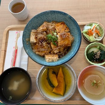 Nobi Nobi - #6. Tofu and rice with salads, miso soup. - Japanese Near Me - Richmond, British Columbia