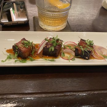 Community Brew & Tap - Grilled bacon with micro cilantro and radish - Steakhouses Near Me - Cornelia, Georgia Community Brew & Tap - Grilled bacon with micro cilantro and radish - Steakhouses Near Me - Cornelia, Georgia