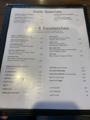 Menu photo 1 Barlow's Country Kitchen Lucasville, OH