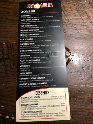 Menu photo 3 Joey Garlic's Manchester, CT Menu photo 3 Joey Garlic's Manchester, CT