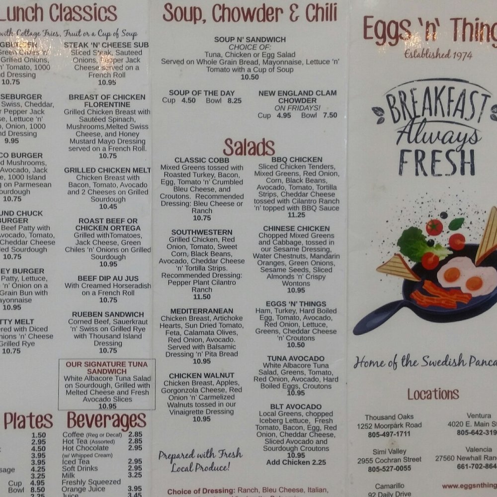 Eggs N Things - Menu - Breakfast & Brunch Near Me - Simi Valley, California