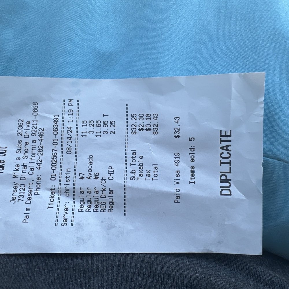 Receipt