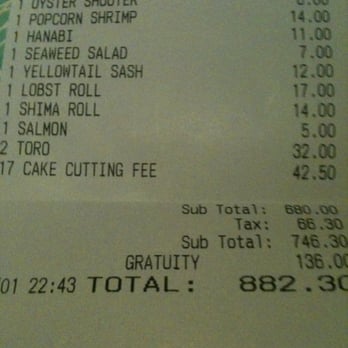 Sushi Roku - 43 dollar cutting cake fee!! RIDICULOUS! - Sushi Bars Near Me - Pasadena, California Sushi Roku - 43 dollar cutting cake fee!! RIDICULOUS! - Sushi Bars Near Me - Pasadena, California