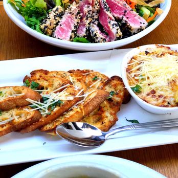 Riverside Clubhouse - Ahi tuna salad and Dungeness Crab and Artichoke Dip - New American Near Me - Sacramento, California Riverside Clubhouse - Ahi tuna salad and Dungeness Crab and Artichoke Dip - New American Near Me - Sacramento, California