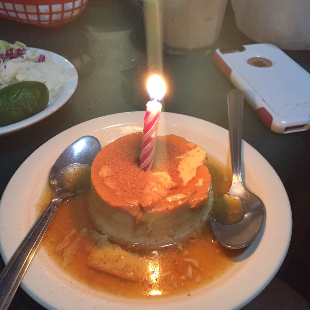 Del Pueblo Cafe - Flan for the Birthday girl - Mexican Near Me - Santa Barbara, California Del Pueblo Cafe - Flan for the Birthday girl - Mexican Near Me - Santa Barbara, California