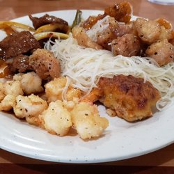 Palatka Buffet - Pepper shrimp is good.