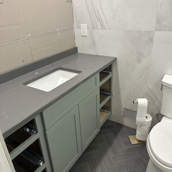 Bedrock Granite - Quartz vanity. - General Contractors Near Me - Shrewsbury, New Jersey