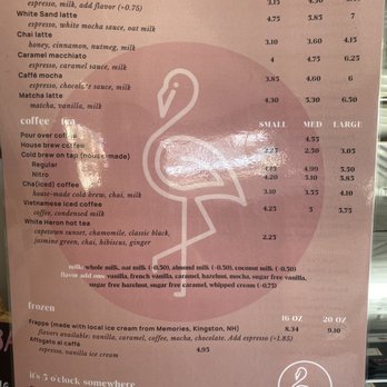 Flamingos Coffee Bar - Coffee menu - Coffee & Tea Near Me - Hampton, New Hampshire