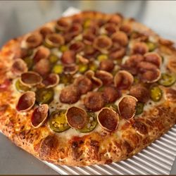 Carlo's Pizza - Dodge Park Special ( old fashioned pepperoni, jalapeño's, red pepper flakes, & hot honey )