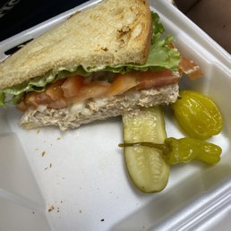 HUGE Large tuna sandwich, with white onions added. So good. HUGE Large tuna sandwich, with white onions added. So good.