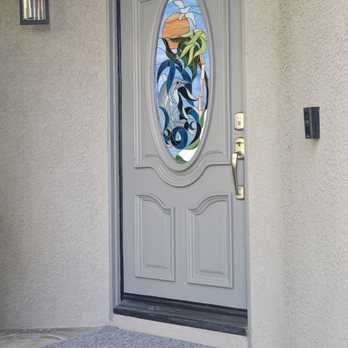 Moore Replacements - Before, ugly and cracked stained glass. - Windows Installation Near Me - Costa Mesa, California
