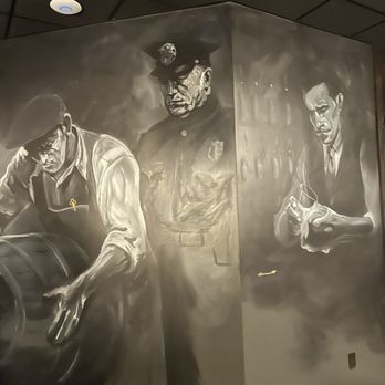 Hideout 125 - Cool mural depicting the era and conjuring up intrigue. - Seafood Near Me - Fort Wayne, Indiana Hideout 125 - Cool mural depicting the era and conjuring up intrigue. - Seafood Near Me - Fort Wayne, Indiana