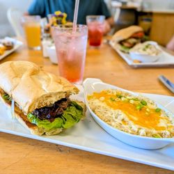 Heart & Soul Country Kitchen - NY steak sandwich with cheesy grits