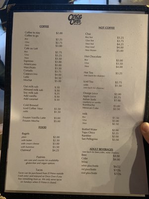 Menu photo 6 Once Over Coffee Bar Austin, TX