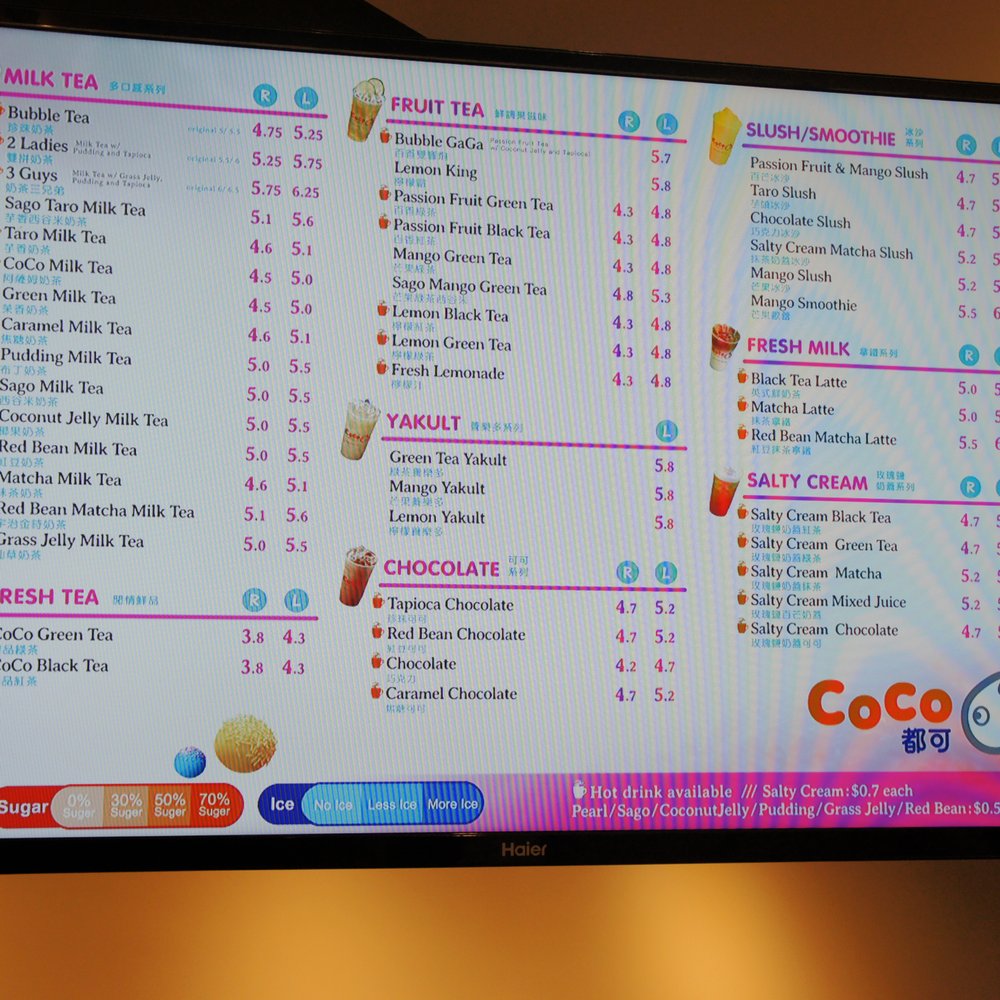 CoCo Fresh Tea and Juice - Menu - Coffee & Tea Near Me - Edmonton, Alberta