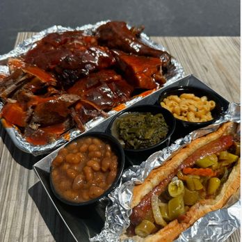 Jessie Jay’s Off The Bone BBQ - Rib Combo with spicy sausage and sides! - Food Trucks Near Me - Cape Coral, Florida Jessie Jay’s Off The Bone BBQ - Rib Combo with spicy sausage and sides! - Food Trucks Near Me - Cape Coral, Florida