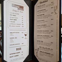 Happy hour and alcohol menu Happy hour and alcohol menu