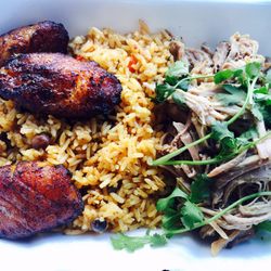 Pito Sofrito - Pernil platter with sweet plantains
