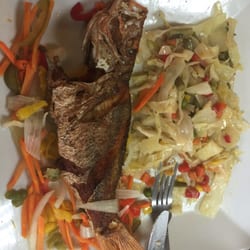 Macca Tree Caribbean Restaurant - Escoveitch fish and cabbage. YUM