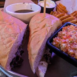 MC's Dugout Bar and Grill - Italian beef w/ waffle fries and Italian relish