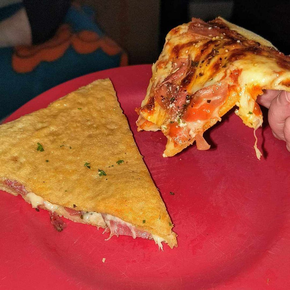 Tumblesalts Pizza Station - Flat, dry. tasteless Calzone, & a "well-done" slice of dry pizza. Crust isn't even browned! Raw in the middle...spit that bite out. ICK! - Pizza Near Me - North Providence, Rhode Island Tumblesalts Pizza Station - Flat, dry. tasteless Calzone, & a "well-done" slice of dry pizza. Crust isn't even browned! Raw in the middle...spit that bite out. ICK! - Pizza Near Me - North Providence, Rhode Island