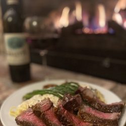 Point Butcher Shop - Bargetto Old Vine Zin, Rib-eye, scallops, garlic linguine