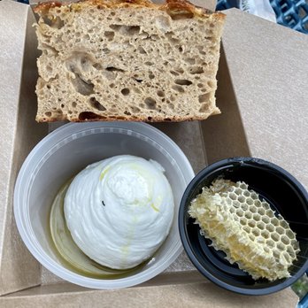 Flour Power - focaccia with whipped ricotta & honeycomb - Italian Near Me - Chicago, Illinois