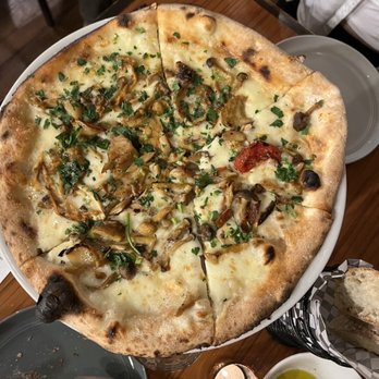Centonove - funghi pizza with beautiful chunks of garlic - Italian Near Me - Los Gatos, California Centonove - funghi pizza with beautiful chunks of garlic - Italian Near Me - Los Gatos, California