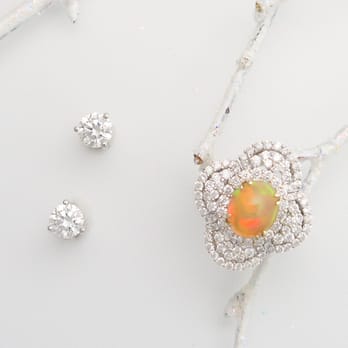 Jewelsmith - Gorgeous Opal and Diamond ring with Diamond Studs. - Jewelry Near Me - Tempe, Arizona