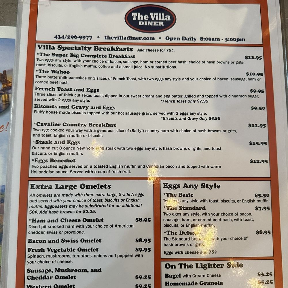 The Villa Diner - Italian Near Me - Charlottesville, Virginia