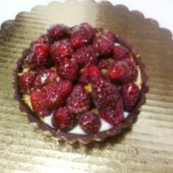 Brioche Pastries - The raspberry vanilla bean chocolate tart with orange zest! - Bakeries Near Me - Montebello, California