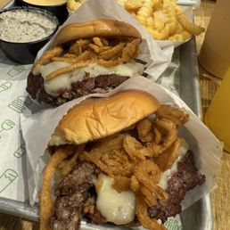 Double Black Truffle Parmesan Fries Double truffle burger  Single truffle burger  Tropical kiwi lemonade  Thai milk tea shake