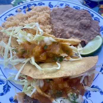 Vegan By El Zamorano - Crispy potato taco plate with rice and beans - Vegan Near Me - Costa Mesa, California Vegan By El Zamorano - Crispy potato taco plate with rice and beans - Vegan Near Me - Costa Mesa, California