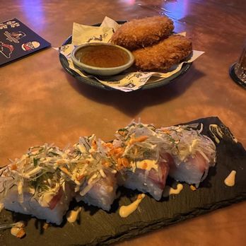Budonoki - Pressed yellow tail sushi and shrimp and scallop croquettes - Izakaya Near Me - Los Angeles, California