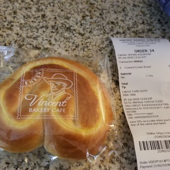 Vincent Bakery Cafe - Custard Cream bun (only a $1.99 and so yummy!) - Bakeries Near Me - Johns Creek, Georgia Vincent Bakery Cafe - Custard Cream bun (only a $1.99 and so yummy!) - Bakeries Near Me - Johns Creek, Georgia