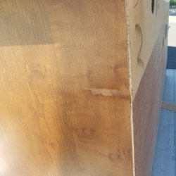 Walker's Furniture and Mattress - Second Aspen Console comes from Walkers Furniture without box and huge hit on right side and damage on doors as well. I refused to get it.