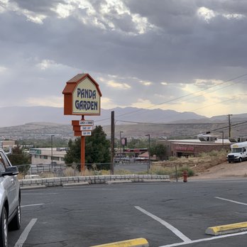 Panda Garden - a parking lot with a sign in the foreground - Chinese Near Me - Saint George, Utah