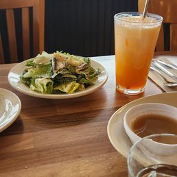 Caesar with anchovies and orange Italian soda