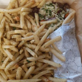 Ela Greek Eats - Brisket Gyro with seasoned fries. - Greek Near Me - Venice, California