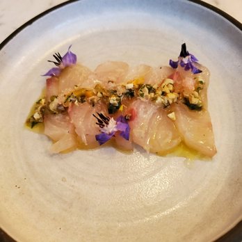 Forsythia - Amberjack crudo - Italian Near Me - New York, New York