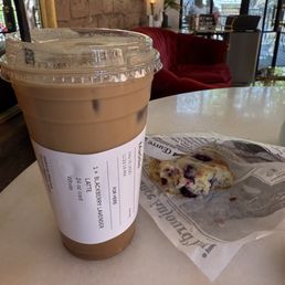 Blackberry lavender latte and Scone  Lemon Blueberry