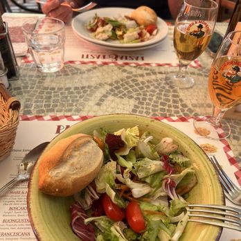 Pasta & Pasti - Split salad for 5 euros, beer was 4, cover only 1 for the both of us which is nice, and water was 2 for a totally reasonable sum. - Mediterranean Near Me - Cefalù, Pennsylvania