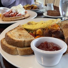 a plate of breakfast food a plate of breakfast food