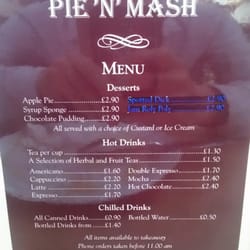 Susie's Pie 'N' Mash - Menu (Part 1)