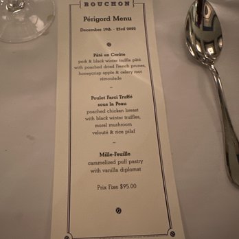 Bouchon - Perigord truffle menu - French Near Me - Las Vegas, Nevada