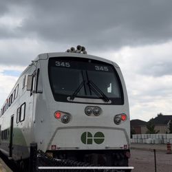 Maple GO Station - Here is a go train I rode from aurora to maple station the ride was kinda dangerous from construction but it was beautiful