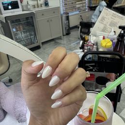 Milky white with chrome