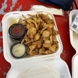 Fried clams with belly plate